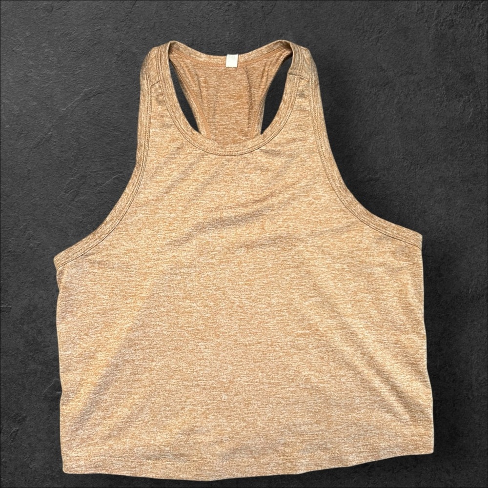 Fabletics Heathered Tan/Brown Racerback Tank Top – Size XS